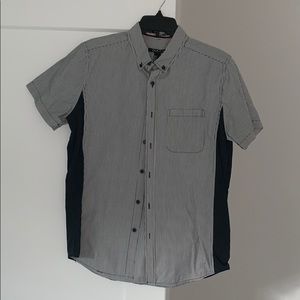 Black and white striped button down